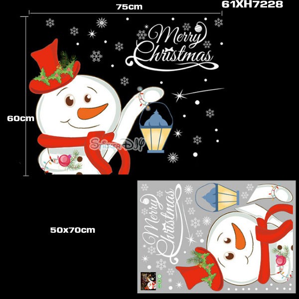 Transparent wall sticker สติ๊กเกอร์ติดผนัง Merry Christmas XH7228(กว้าง85cm.xสูง85cm.)
