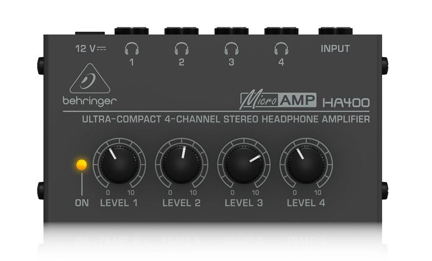 Behringer MICROAMP HA400 *ของแท้รับประกันศูนย์* เฮดโฟนแอมป์ขยายหูฟัง 1อิน / 4เอ้าท์, โวลุ่มแยกทุกช่อง พร้อมอแดปเตอร์