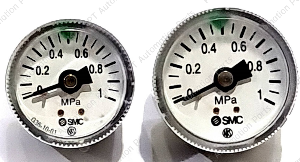 Pressure Gauge SMC G36-10-01 G46-10-01 เกจวัดแรงดันลม แบบเข็ม Range 0-1MPa (0-10bar) Port size R1/8 เกลียวหลัง ตัวผู้ 1หุน
