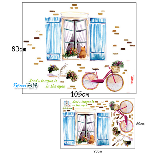 Transparent Wall sticker สติ๊กเกอร์ติดผนัง Love's tongue is in the eyes SK9262 (กว้าง105cm.xสูง83cm.)