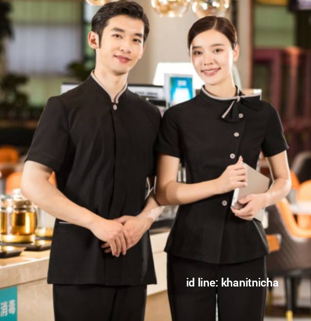 ชุดพนักงานเสริฟ ชุดพนักงานร้านอาหาร ร้านกาแฟ รีสอร์ท โรงแรม