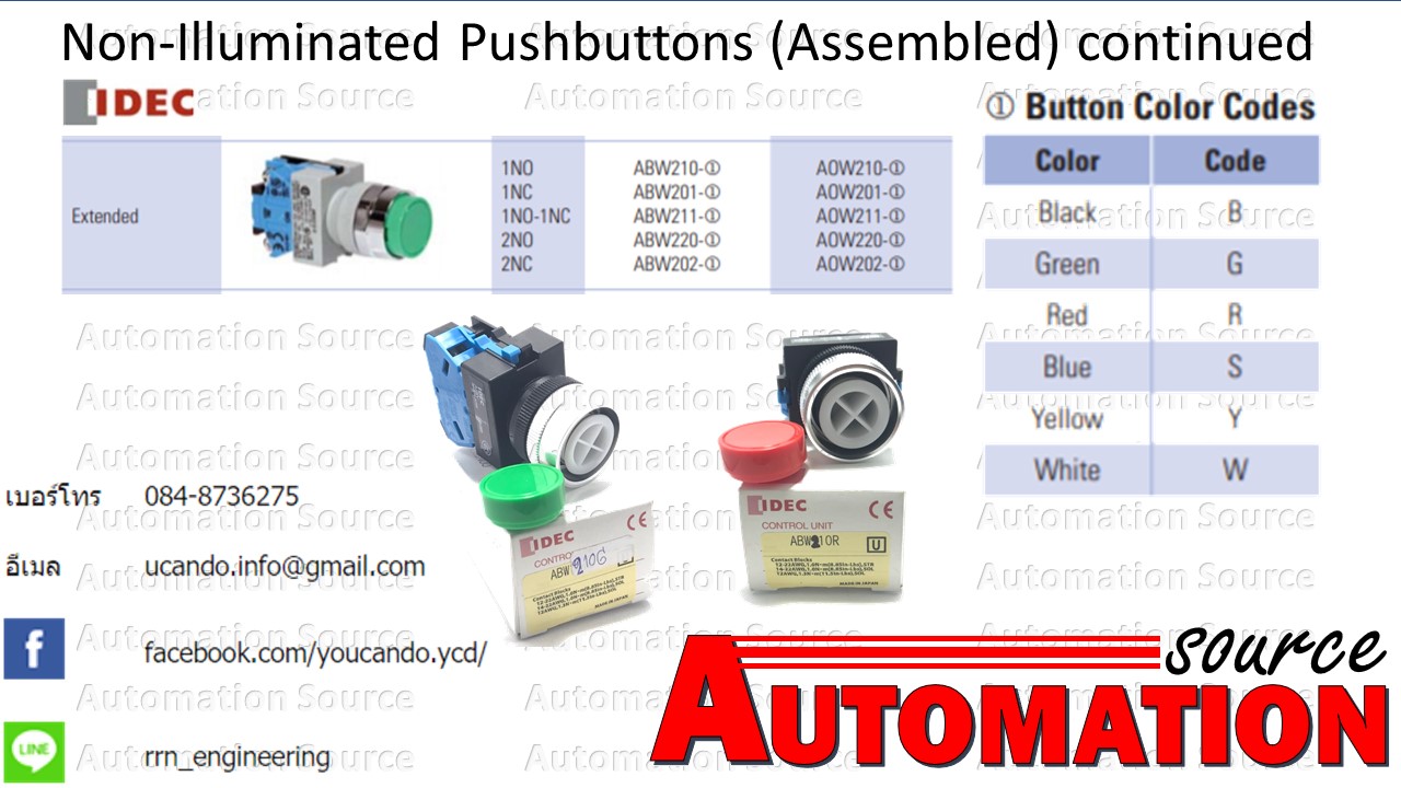 IDEC : Pushbutton Switches Pushbutton 22mm : AW210-X