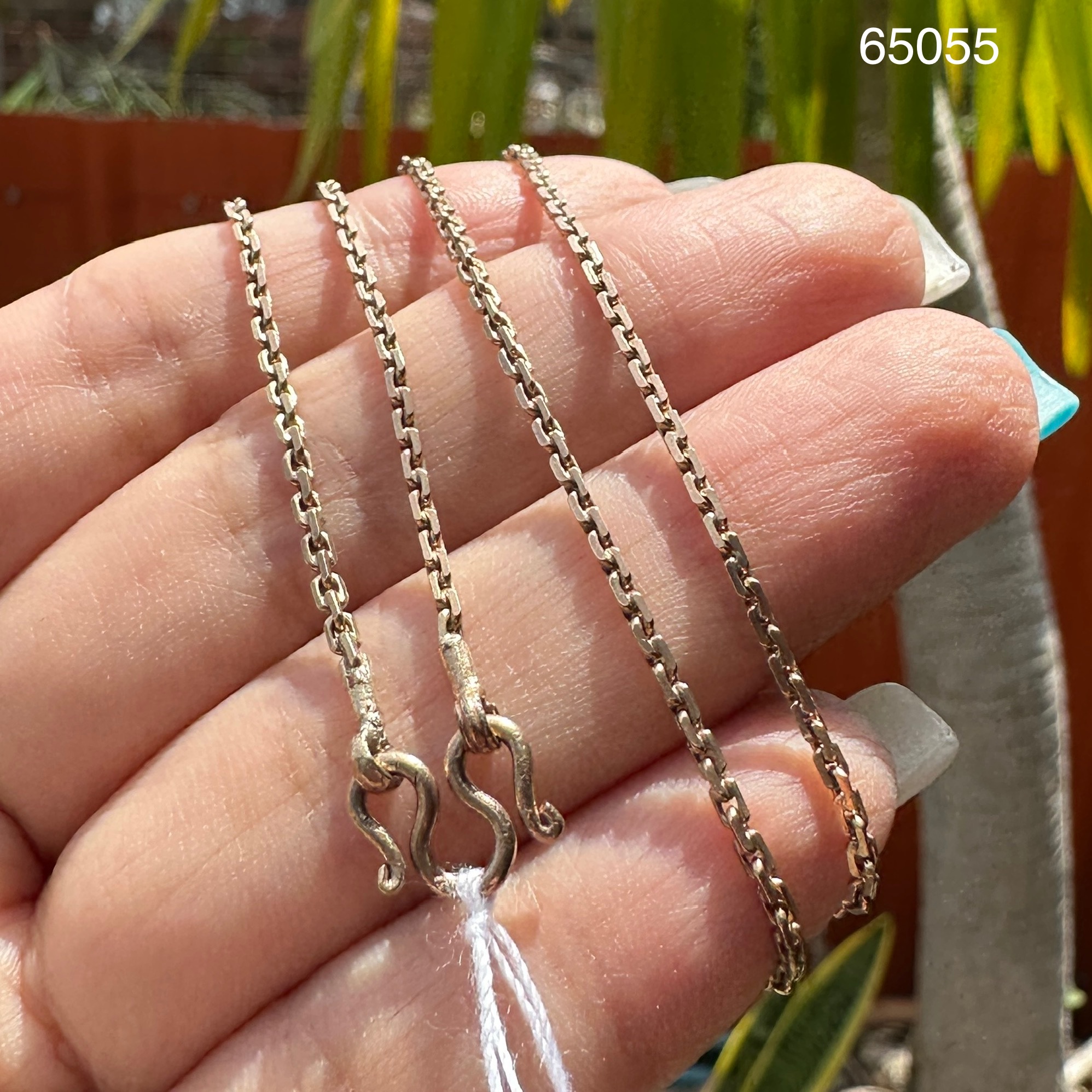 รหัส 65055 สร้อยคอ นาก40 ลายคดกริช รอบเส้น ความยาว 24 นิ้ว สวมหัวได้ นน. 7.40 g