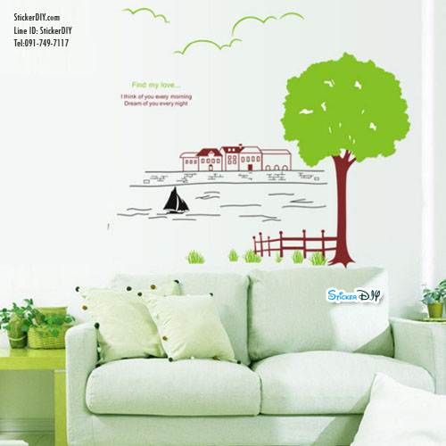 Transparent Wall sticker สติ๊กเกอร์ติดผนัง Find my love (กว้าง112cm.xสูง99cm.)