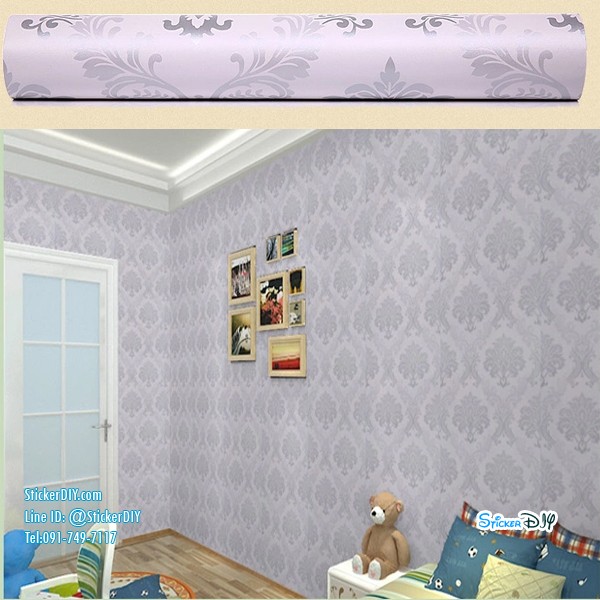 (กว้าง45cm.xยาว10m.)Wallpaper sticker วอลเปเปอร์แบบกาวในตัว หลุยส์ WP5035-2A