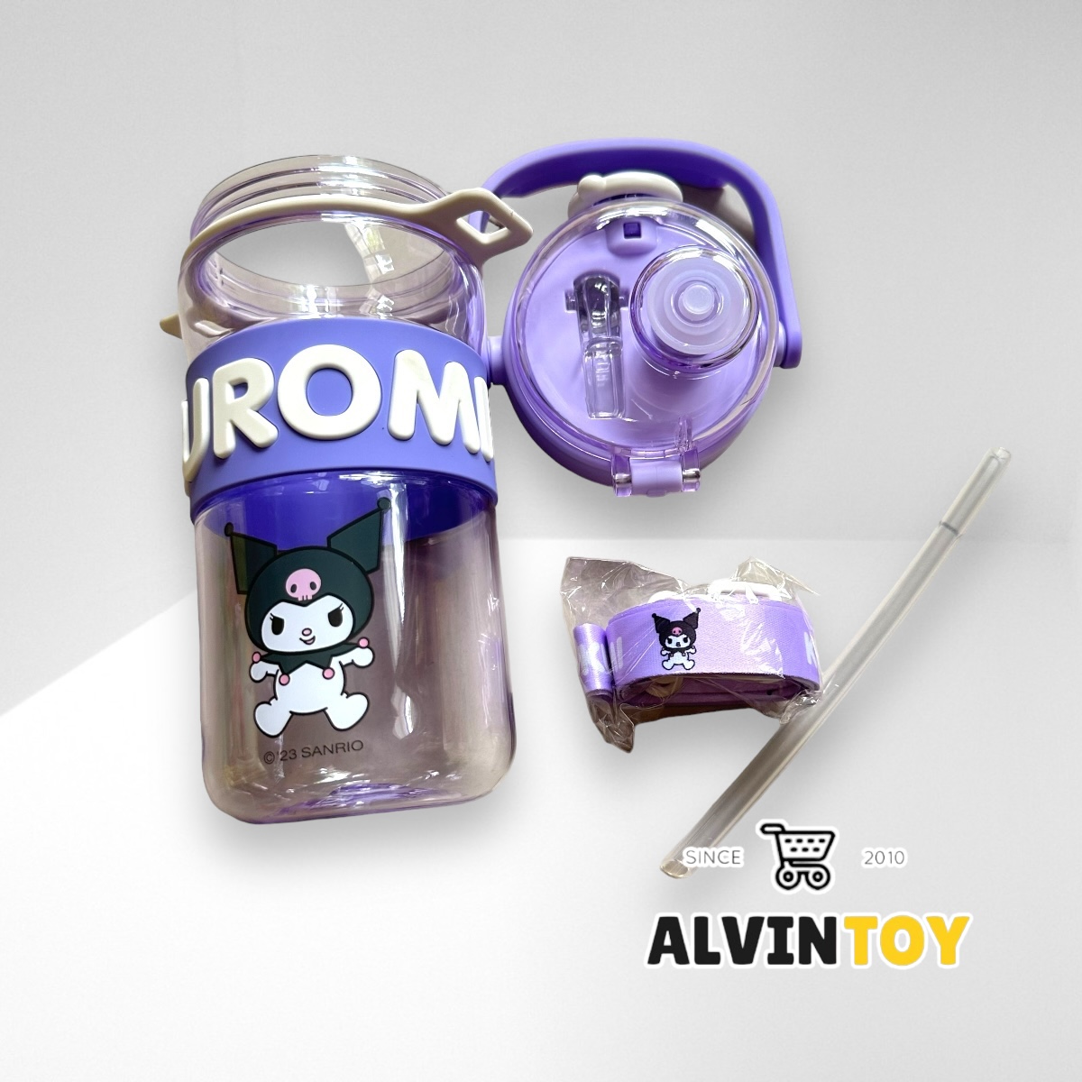 กระติกน้ำเด็ก Kuromi คุโรมิ มีหลอดดูด 745 ml งานกล่องแท้