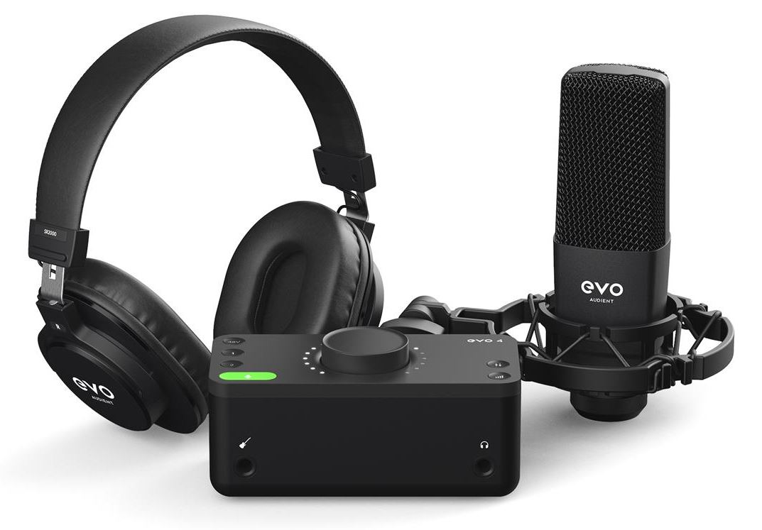 Audient EVO Start Recording Bundle *ของแท้รับประกัน 1ปี* ชุดทำเพลง, Podcast ฯลฯ,ออดิโออินเตอร์เฟส/หูฟัง/ไมค์คอนเดนเซอร์/สายไมค์/ช็อกเม้าท์/ฟรีซอฟต์แวร์ ฯลฯ