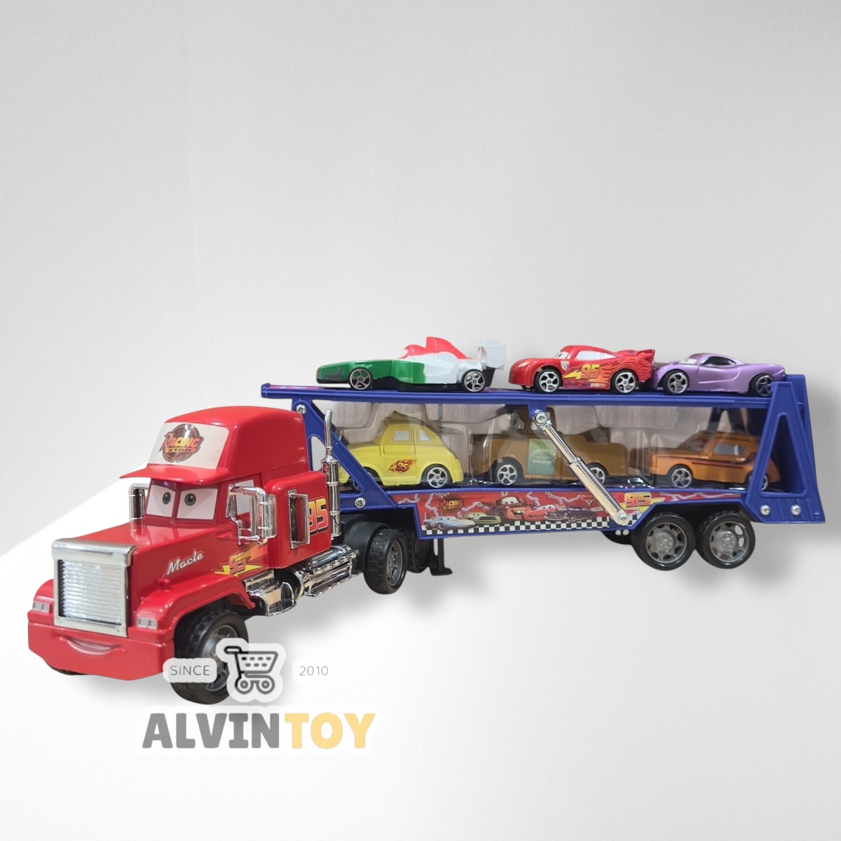 Container Truck Cars 3 - รถแมคควีน รถบรรทุก มีทั้งหมด 7 คัน คันใหญ่ 1 คันเล็ก 6 ผลิตจากวัสดุคุณภาพดี แข็งแรง
