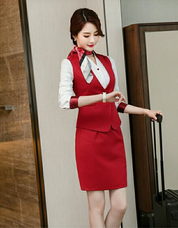 ชุดพนักงานต้อนรับ รีเซฟชั่นโรงแรมห้าดาว ชุดสูท