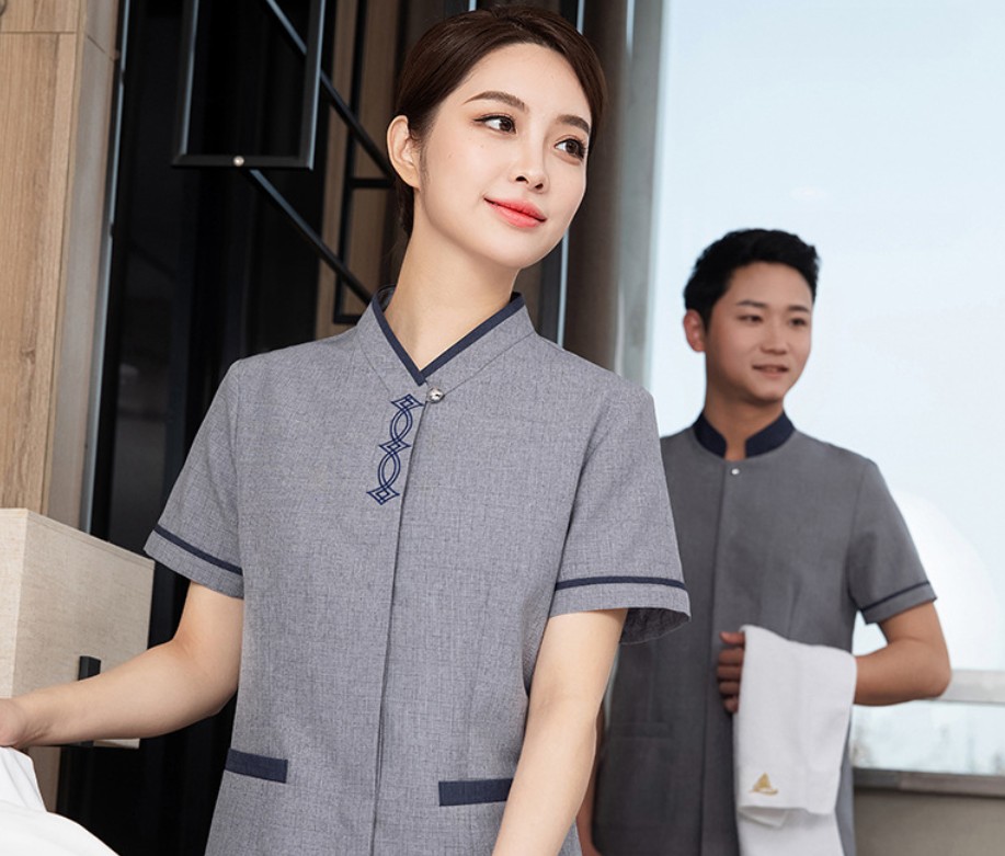 ชุดพนักงานทำความสะอาดห้องพักโรงแรม ชุดแม่บ้าน ชุดเบลบอย เสื้อแม่บ้าน