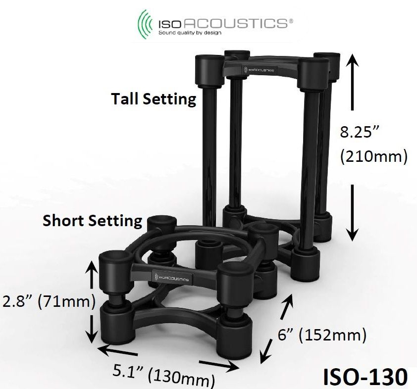 IsoAcoustics ISO-130 (Pair/คู่) Small Speaker Monitor Acoustic Isolation Stands ขาตั้งลำโพง, รองอุปกรณ์ DJ ฯลฯ