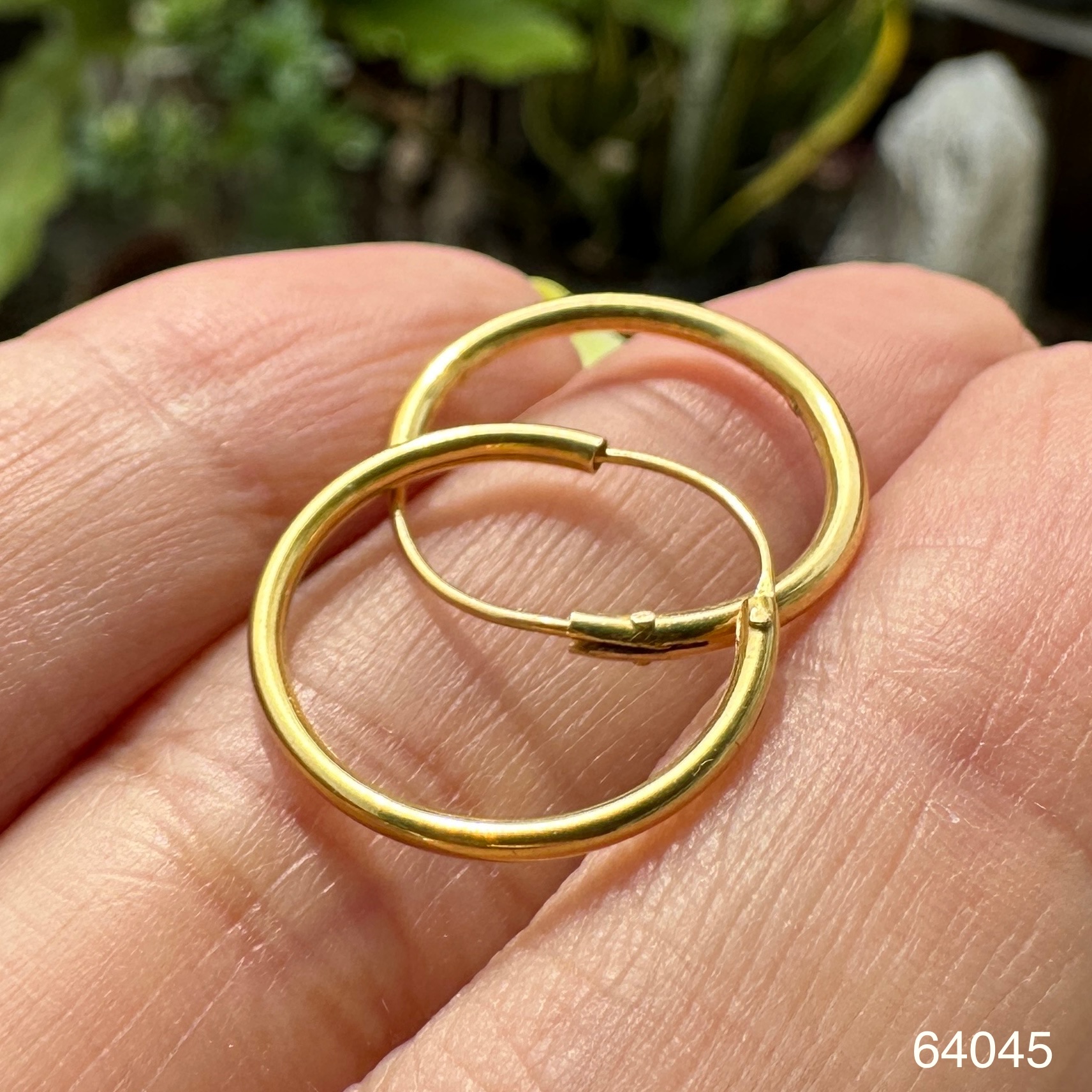 รหัส 64045 ต่างหู ห่วงทอง ทอง90 นน. 1.00 g