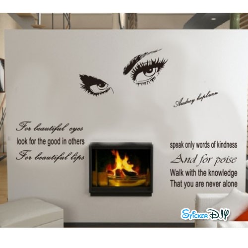Vinyl wall sticker สติ๊กเกอร์ติดผนัง FOR BEAUTIFUL EYES (กว้าง132cm.xสูง60cm.)