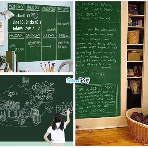 Greenboard sticker สติ๊กเกอร์กระดานดำติดผนัง ชอล์คเขียนลบได้ สีเขียว (หน้ากว้าง90cm.) เมตรละ180บาท