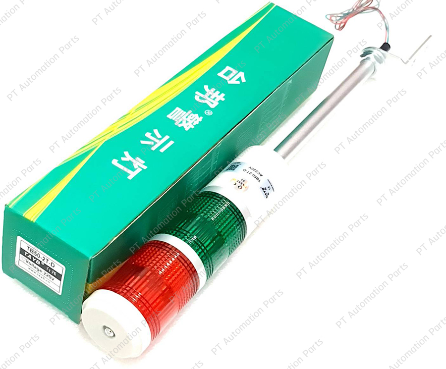 สัญญาณไฟเตือน 2สี TAYB TB50-2T-D Warning Signal Tower Light LED Two Color Red/Green 24VDC/220VAC ø50mm ขายึดแบบฉาก L ทาวเวอร์ไลท์ หลอด LED ชนิดไฟติดค้าง ขนาด 50มม.