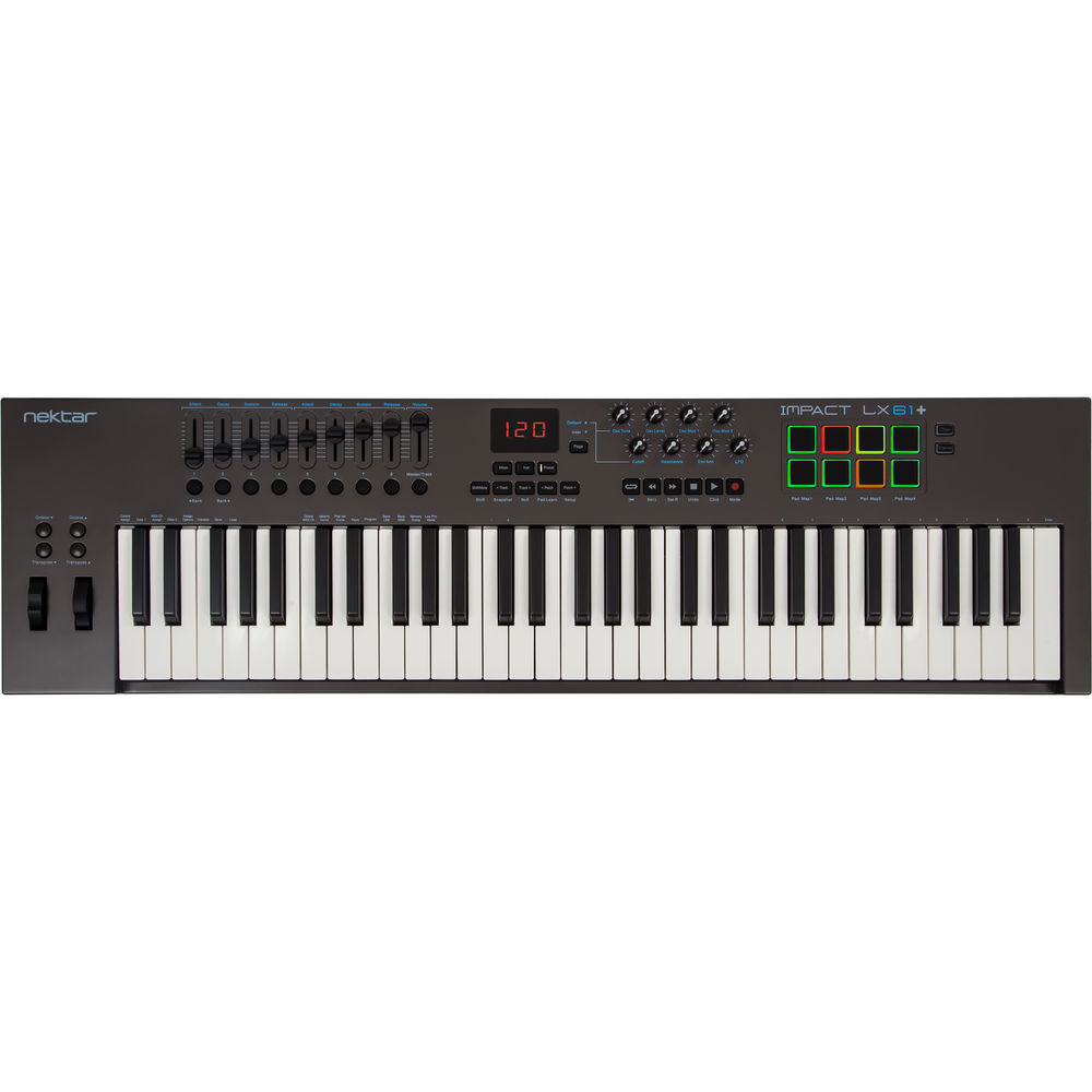Nektar Impact LX61+ USB มิดิ คีย์บอร์ด คอนโทรลเลอร์ 61 คีย์ ฟังก์ชั่นครบครัน รับประกัน 1 ปี ฟรีซอฟต์แวร์ Bitwig 8-Track
