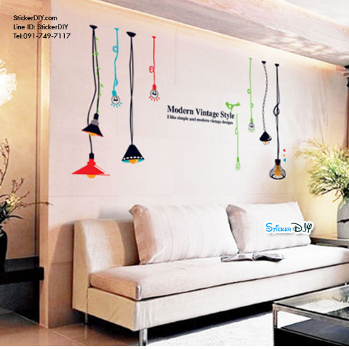 Transparent Wall sticker สติ๊กเกอร์ติดผนัง Modern Vintage Style (กว้าง167cm.xสูง97cm.)