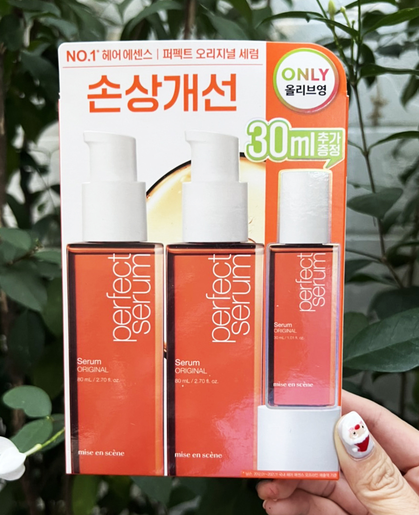 Mise En Scene Perfect Serum Original เซรั่มบำรุงผม สำหรับผมทุกประเภท กลิ่น Fruity Floral (80ml.+80ml. +Free 30ml.)