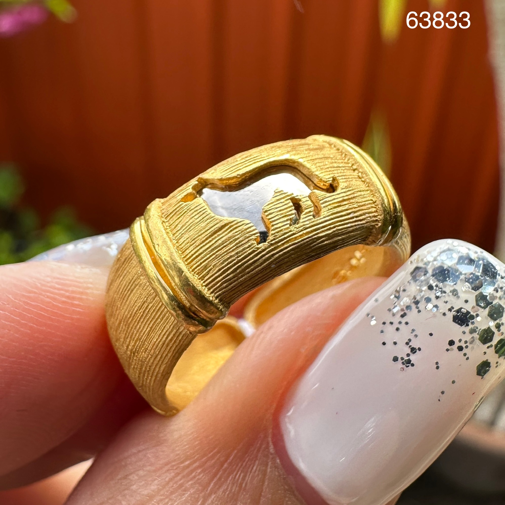 รหัส 63833 แหวน Gold Master ทอง24K + ทอง14K ปีจอ หมา ขนาด 49 นน. 9.30 g