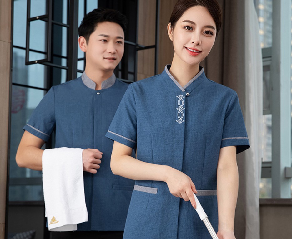 ชุดพนักงานทำความสะอาดห้องพักโรงแรม ชุดแม่บ้าน ชุดเบลบอย เสื้อแม่บ้าน