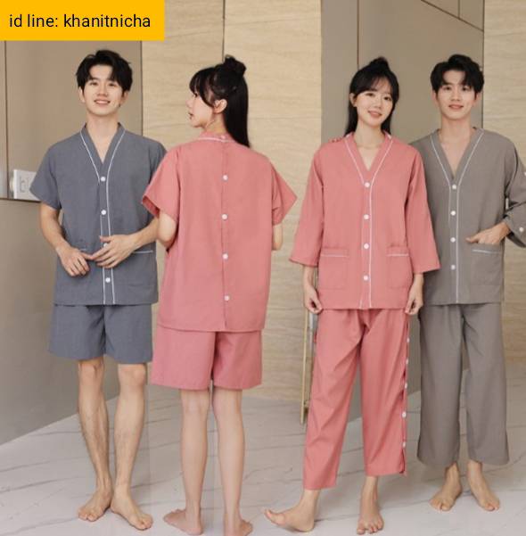 ชุดลูกค้านวดสปา สีส้ม สีเทา สีม่วง สีน้ำตาล