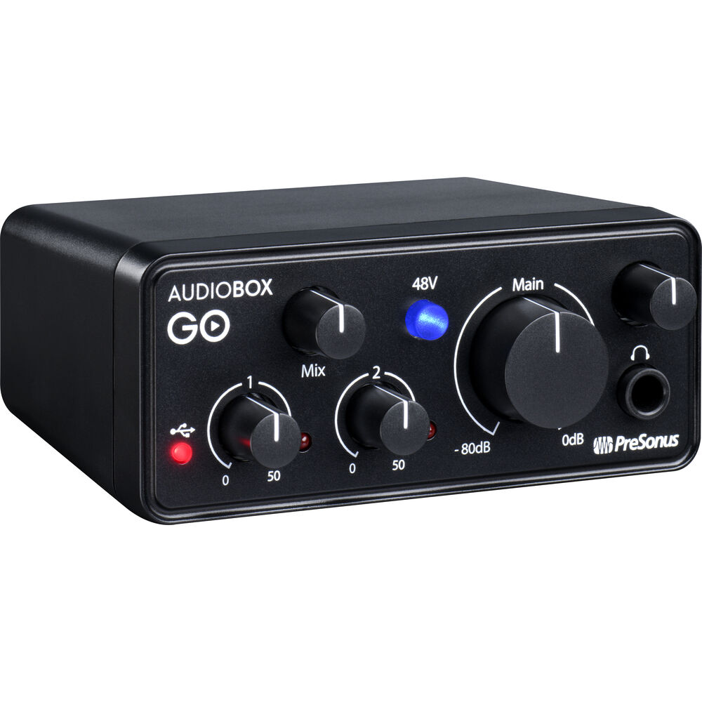 PreSonus AudioBox GO *ของแท้รับประกันศูนย์* 2x2 USB-C ออดิโออินเตอร์เฟส, รองรับ PC/Mac/iOS, ฟรีซอฟต์แวร์/ปลั๊กอินฯลฯ