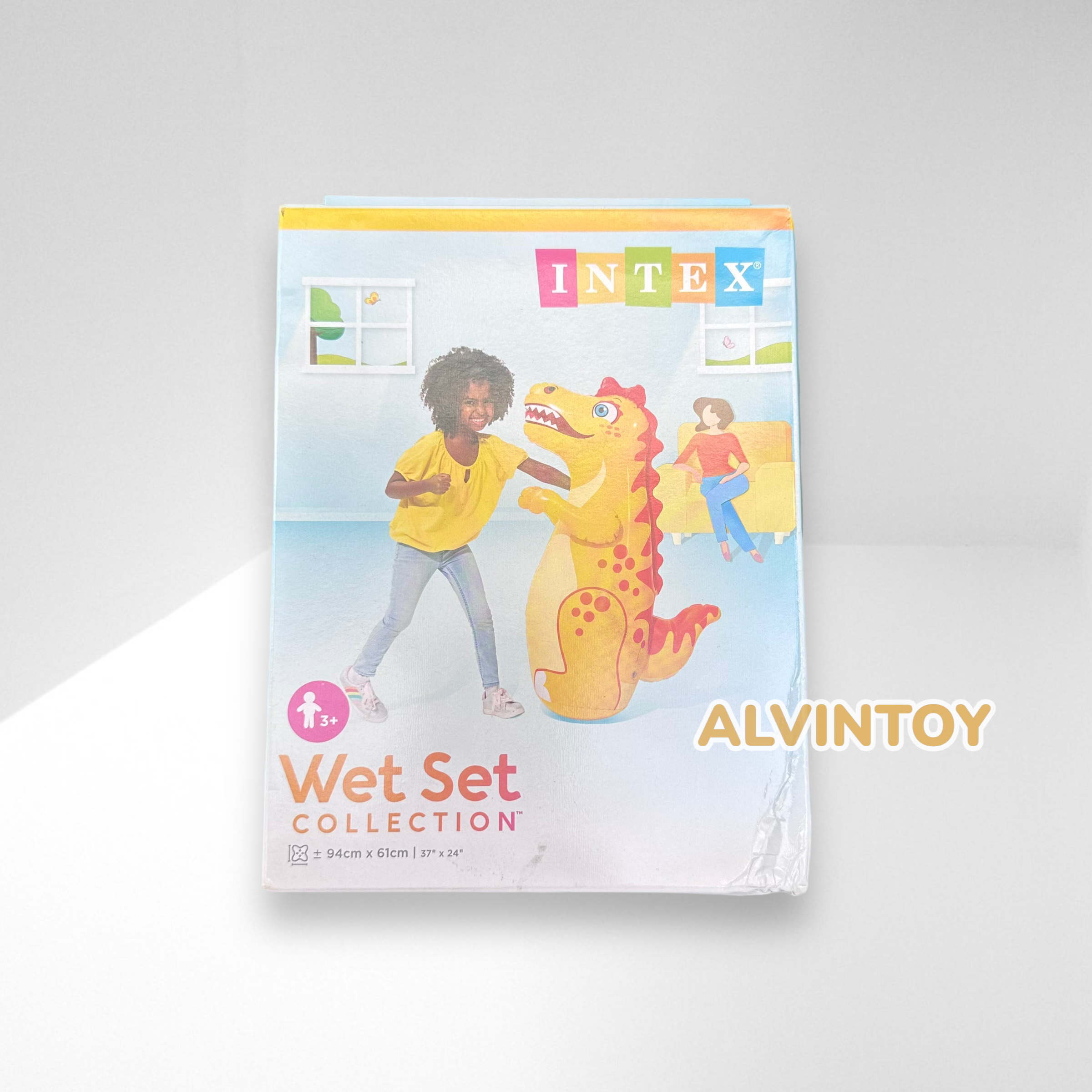 ตุ๊กตาล้มลุกเป่าลม ลายไดโนเสาร์ ขนาดสินค้า 94 x 61 ซม.