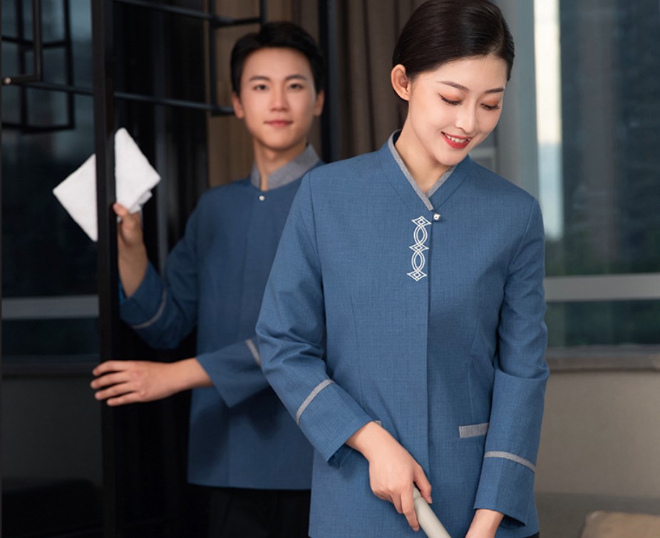 เสื้อแม่บ้านแขนยาว ชุดแม่บ้านทำความสะอาดห้องพัก ชุดแม่บ้านโรงแรม ชุดแม่บ้านโรงพยาบาล