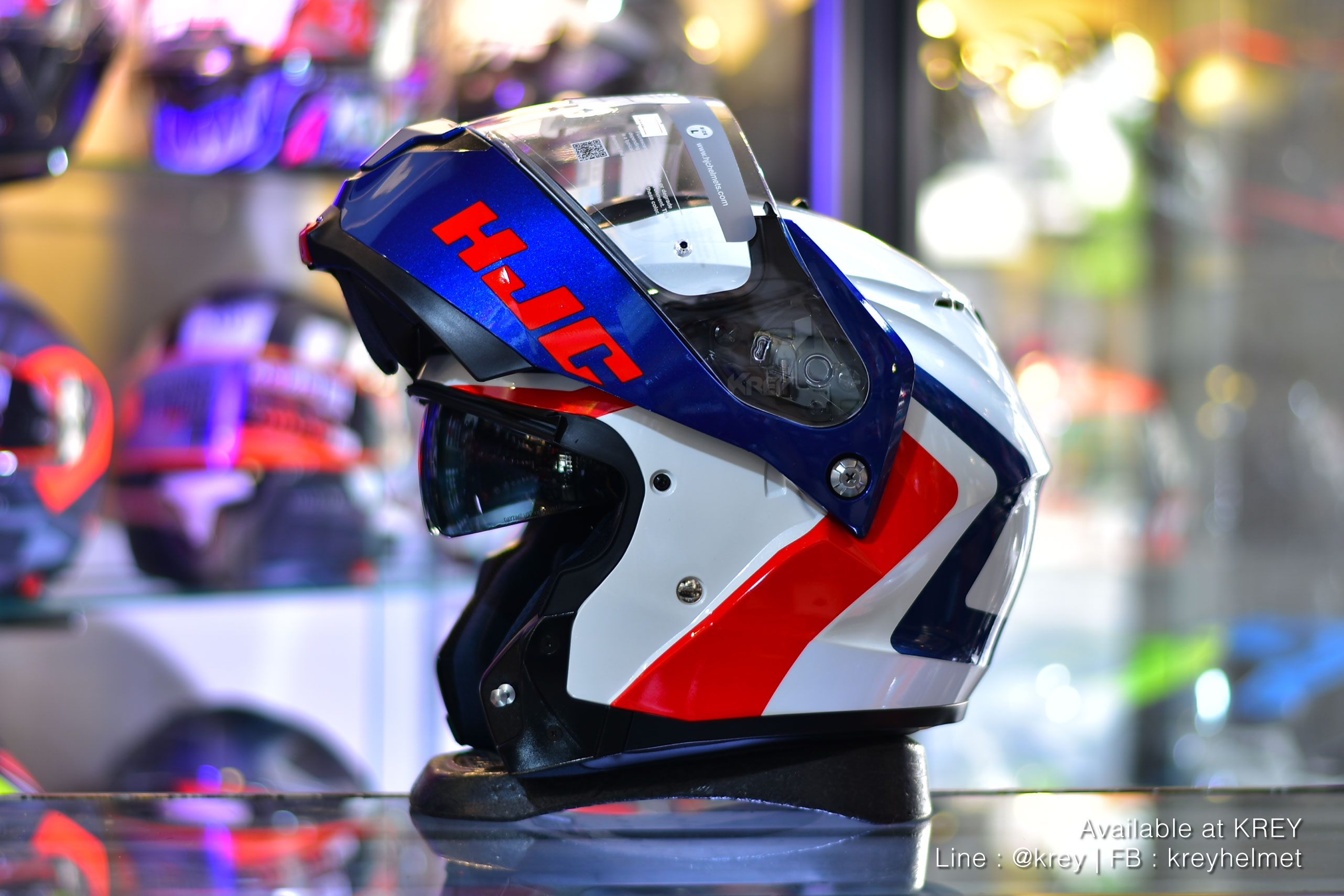 HJC model C91N NEPOS White Blue Red