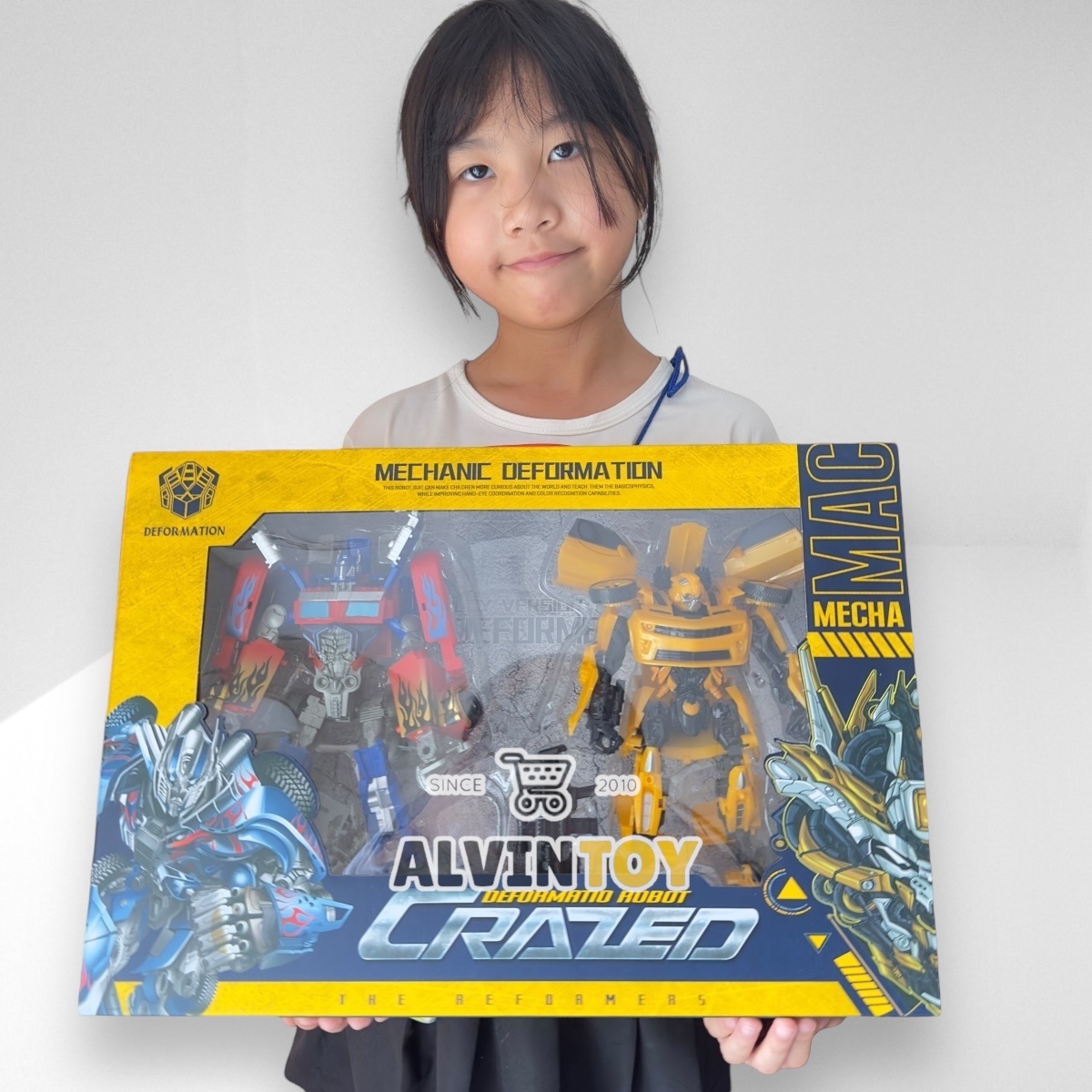 หุ่นยนต์ Transformer ชุด 2 ตัว Optimus Prime Bumblebee ขนาดความสูง 23 ซม.