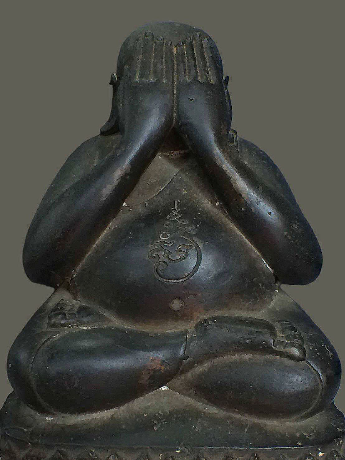 พระบูชาพระปิดตา มหาลาภรวยไม่เลิก วัดปรกฯ อ.อัมพวา จ.สมุทรสงคราม ปี2537 เนื้อทองเหลือง ขนาดสูง 8 นิ้ว กว้าง 6 นิ้ว