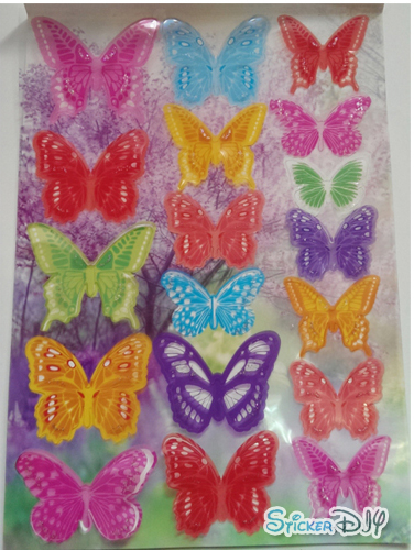 Transparent wall sticker สติ๊กเกอร์ติดผนัง 3D butterfly สไตล์ E (กว้างfree.xสูงfree.)