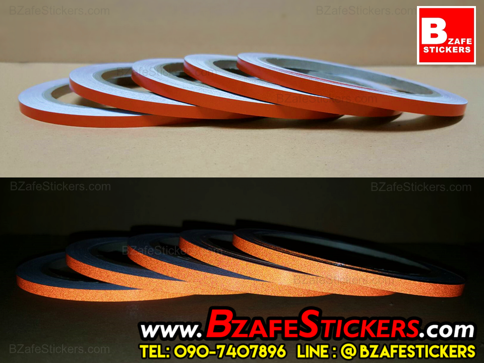 แถบสติ๊กเกอร์สะท้อนแสงติดขอบล้อ HDLite สีส้ม สติ๊กเกอร์ติดจักรยาน สติ๊กเกอร์แต่งรถ