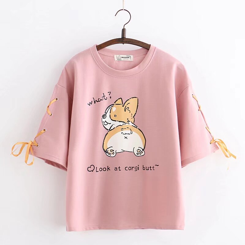 P3027 เสื้อแฟชั่น ผ้ายืดเนื้อดีไม่หนา สีชมพู แขนแต่งโบว์