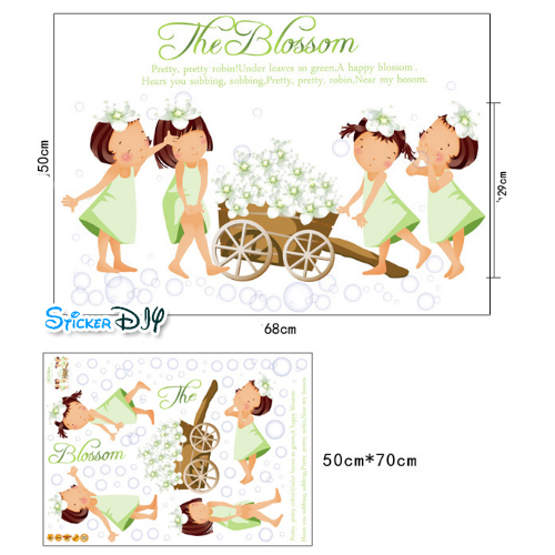 Transparent wall sticker สติ๊กเกอร์ติดผนัง The Blossom (กว้าง68cm.xสูง50cm.)