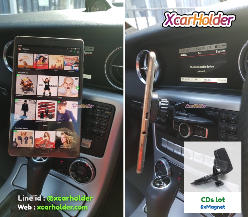 6xMagnetic CDslot | 6xแม่เหล็ก ที่วางมือถือแท็บเล็ตในรถเสียบช่องซีดี