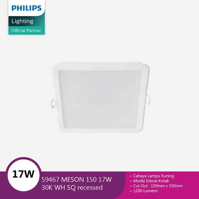 ดาวน์ไลท์ LED สี่เหลี่ยม 6" 17W Warm แสงเหลือง Philips