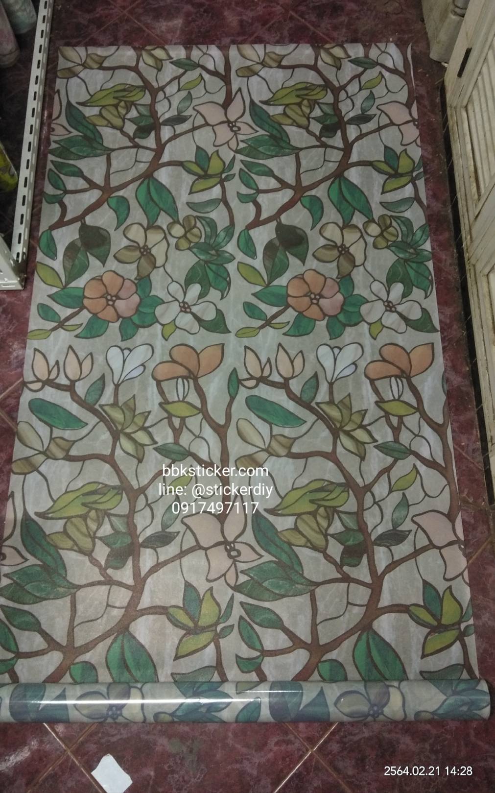ฟิล์มสูญญากาศติดกระจก Flower GS1044 (หน้ากว้าง90cm.) เหลือเมตรละ 159 บาท