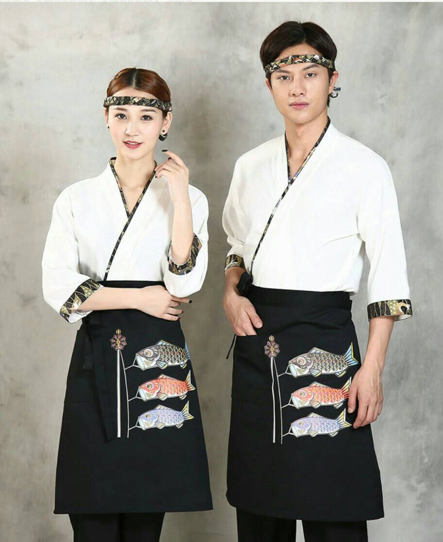 เครื่องแบบพนักงานเสริฟ ชุดฟอร์มพนักงานร้านอาหารญี่ปุ่น เกาหลี