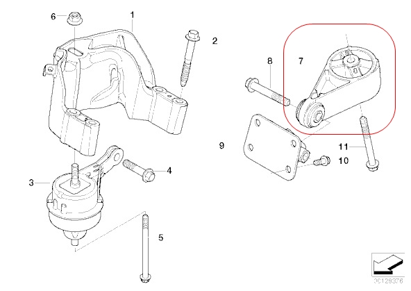 ยางแท่นเครื่องตัวหลัง MINI R50-R53 / 6756406 "MEYLE"