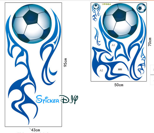Transparent wall sticker สติ๊กเกอร์ติดผนัง Football Club (กว้าง43cm.xสูง95cm.)