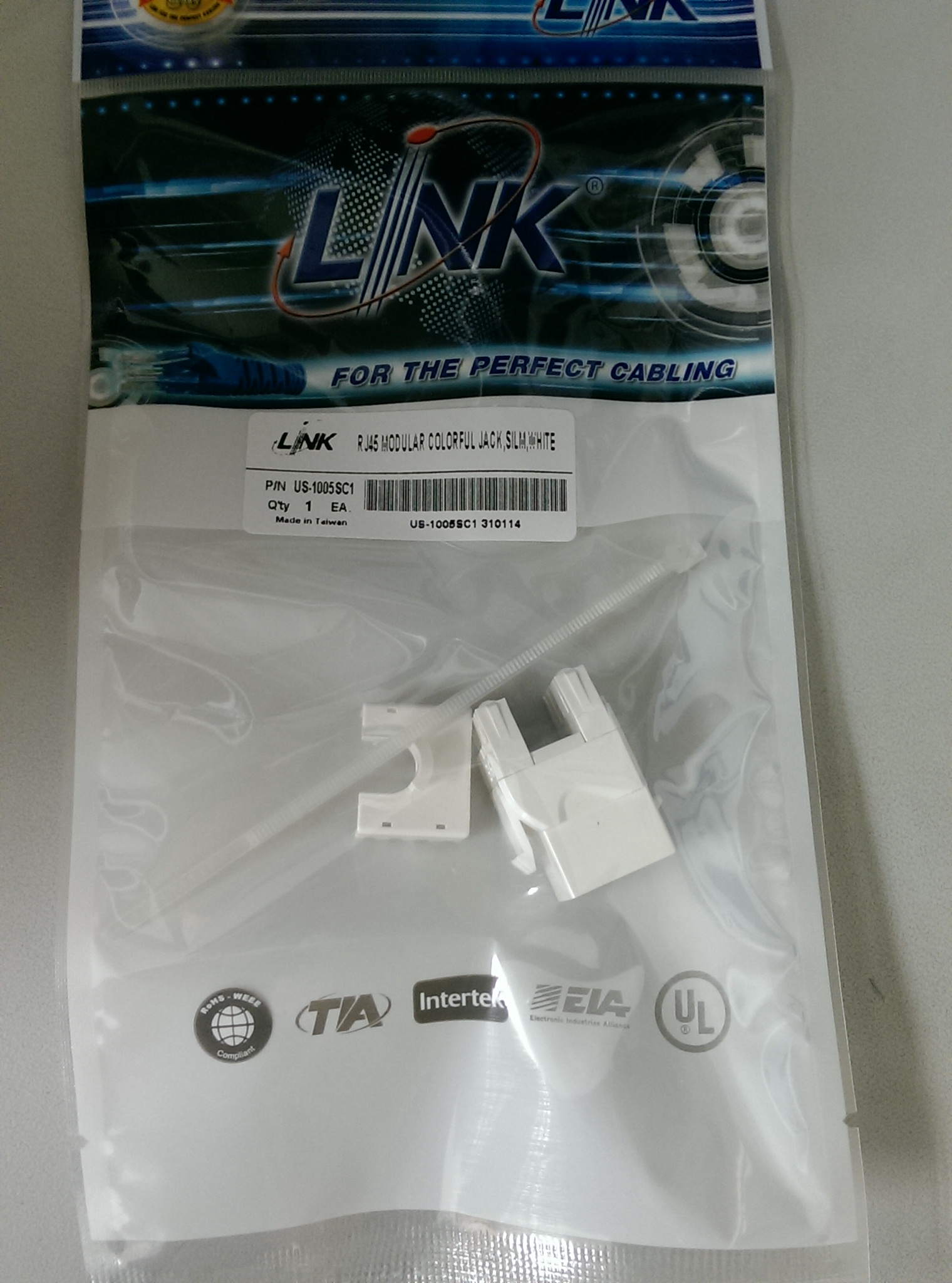 เต้ารับคอมพิวเตอร์ CAT5e สีขาว LINK