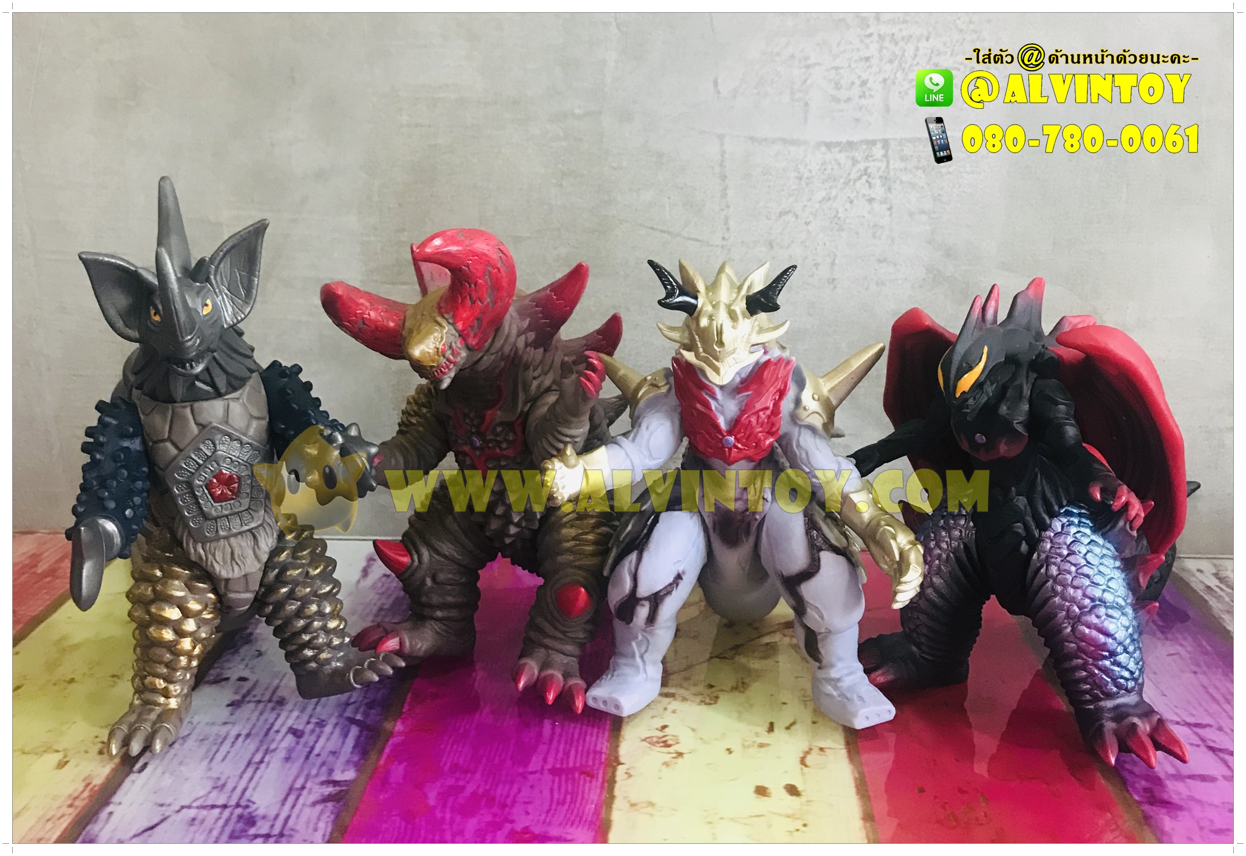 โมเดล Godzilla - ก็อตซิลล่า 4 ตัว ขนาด 20 ซม.