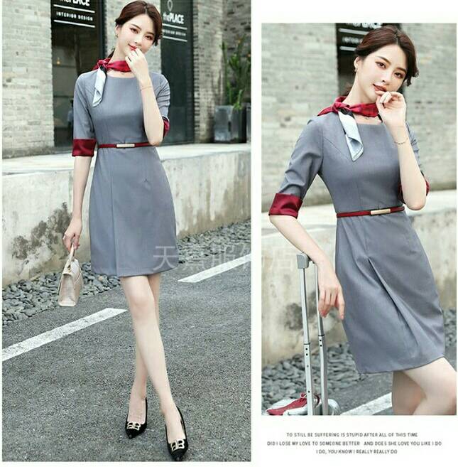 ชุดพนักงานต้อนรับ ชุดพนักงานขายเครื่องสำอาง พนักงานออฟฟิศ