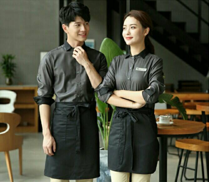 เสื้อพนักงานเสริฟ พนักงานร้านกาแฟ พนักงานต้อนรับ