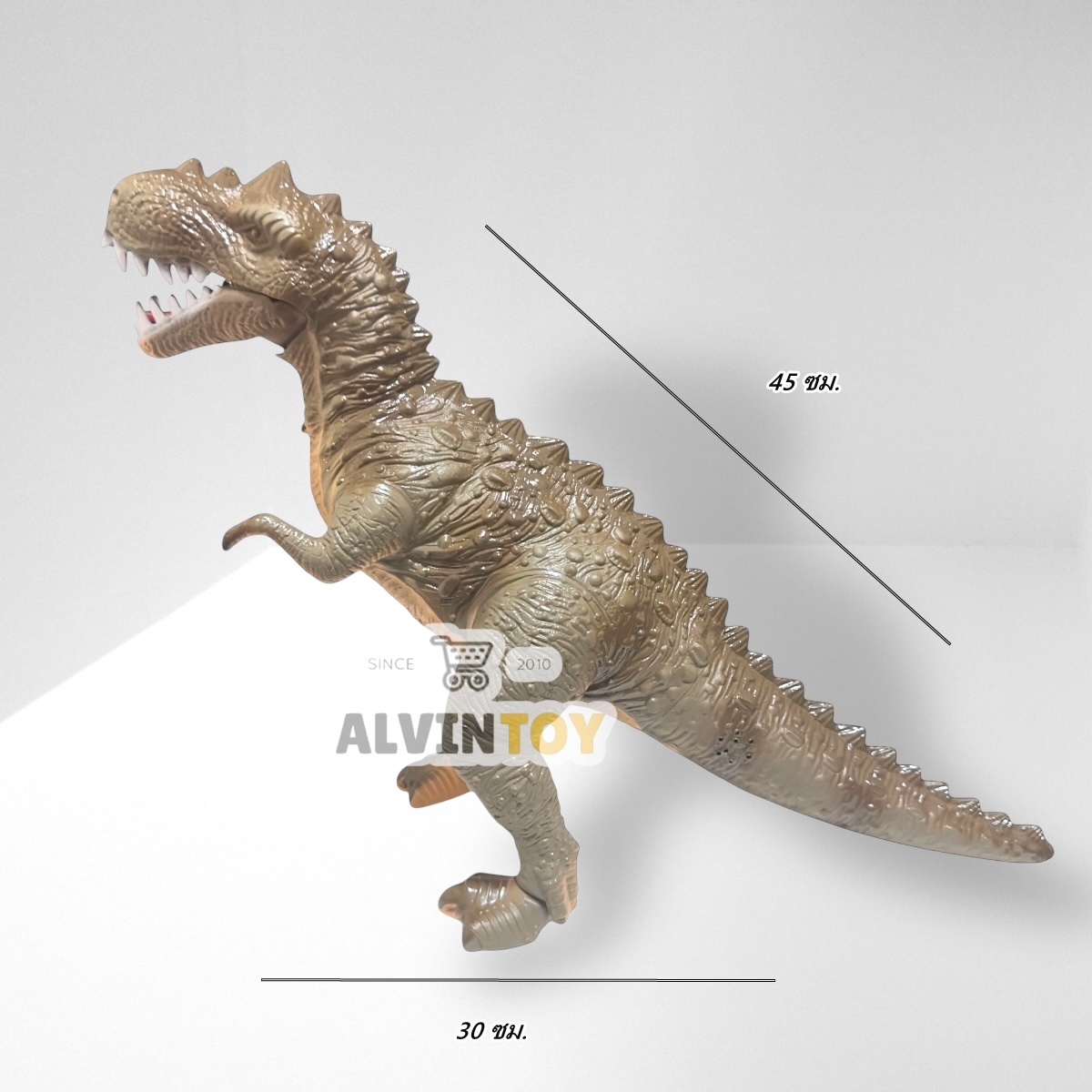 ของเล่น ไดโนเสาร์ตัวใหญ่ สุดคุ้ม tyrannosaurus ทีเร็กซ์ เดินได้ เวลาเดินหางขยับไปมา มีเสียง ขนาดความสูง 30 cm. กว้าง 45