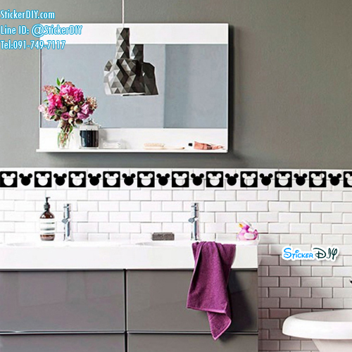 Transparent Wall Sticker สติ๊กเกอร์ติดผนังแต่งขอบ MICKEY (กว้าง400cm.xสูง12cm.)