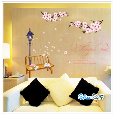 Transparent wall sticker สติ๊กเกอร์ติดผนัง Sample text (กว้าง98cm.xสูง75cm.)