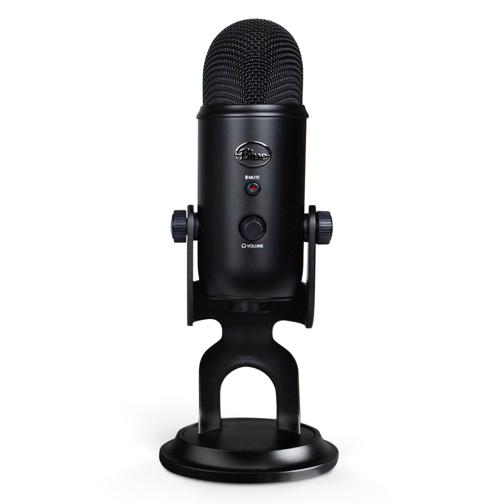 Blue Yeti (Blackout) ไมโครโฟน USB คอนเดนเซอร์, 16-Bit/48 kHz, รับเสียงได้ถึง 4 รูปแบบ, สำหรับงานบรอดแคสท์, บันทึกเสียง ฯลฯ พร้อมขาตั้งไมค์ รับประกันศูนย์ไทย 1 ปีเต็ม