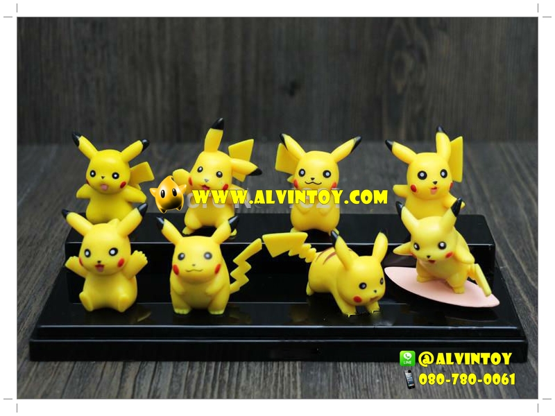 โมเดล Pikachu - ปิกาจู 8 ตัว AL1